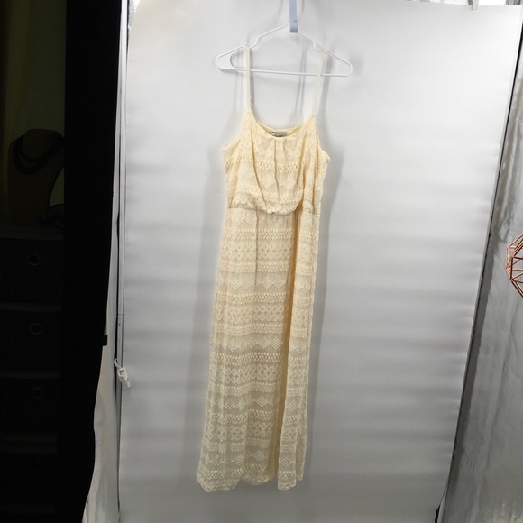 Impressions Cream Lace Maxi Dress L - Picture 3 of 8